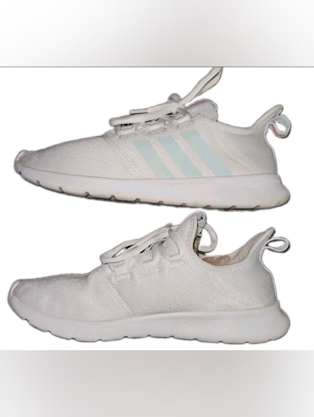 adidas Cloudfoam Pure 2.0 Women's 10 White Blue Running Shoes Worn Once
